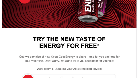 Coke Energy Alexa Valentine Freebie